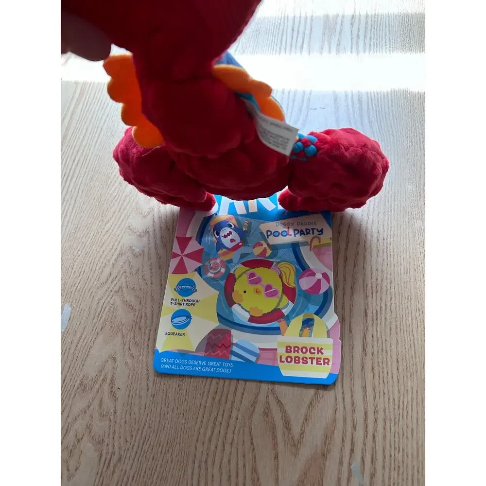 New bark lobster doggy paddle pool party toy pull through T-shirt rope squeaker